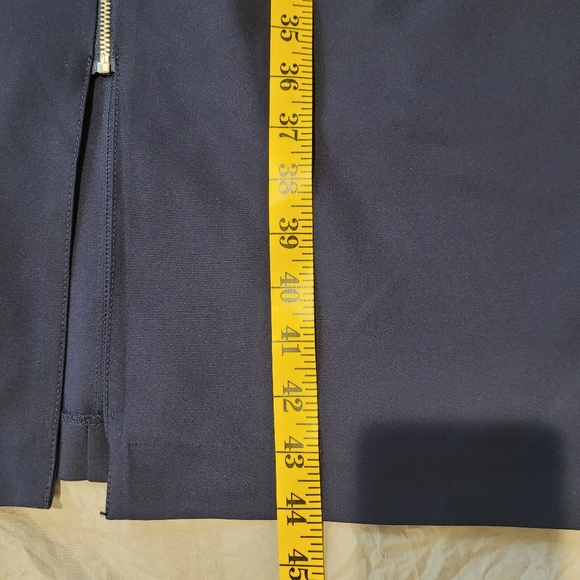 New York & Company Stretch Womens Size 16 Navy Career Dress, full front zip midi - Picture 12 of 12